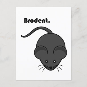 Carte Postale Caricature Brodent Gris Rat ou Souris Funny Bro