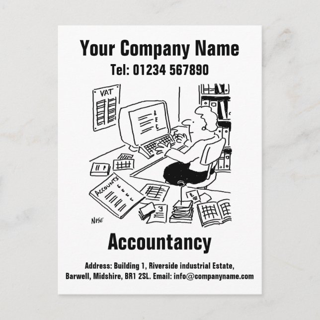Carte Postale Caricature comptable pour personnaliser (Devant)