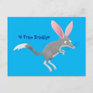Carte Postale Caricature de bilby australien très heureuse