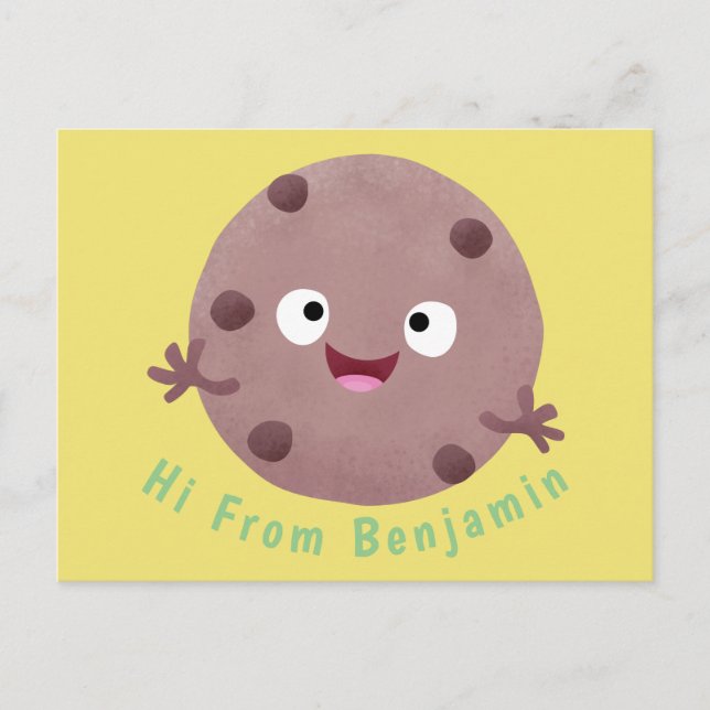 Carte Postale Caricature de biscuit à puce en chocolat (Devant)