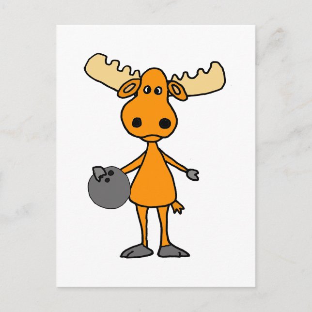Carte Postale Caricature de bol d'orignal mignon (Devant)