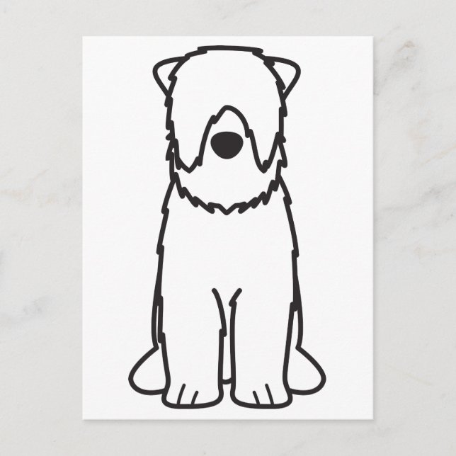 Carte Postale Caricature de chien de Terrier russe noir (Devant)