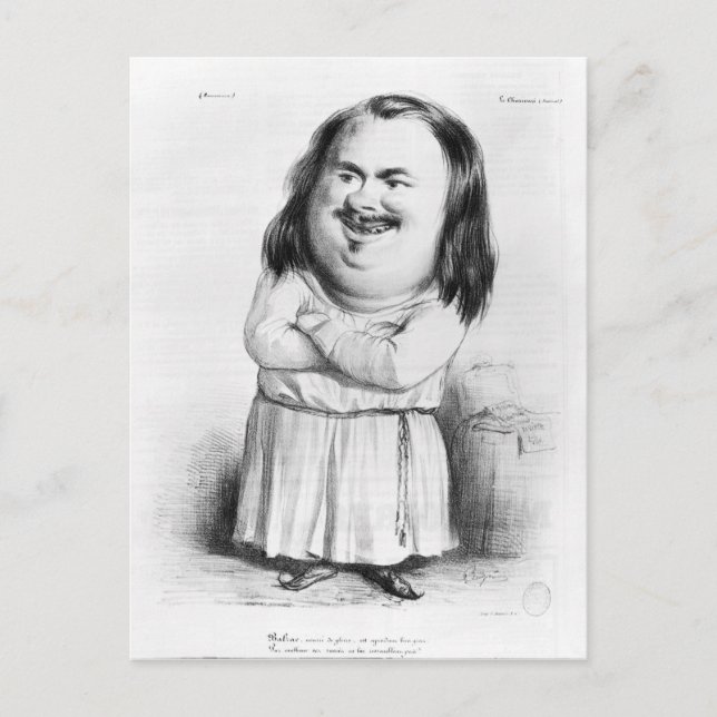Carte Postale Caricature de Honore de Balzac (Devant)