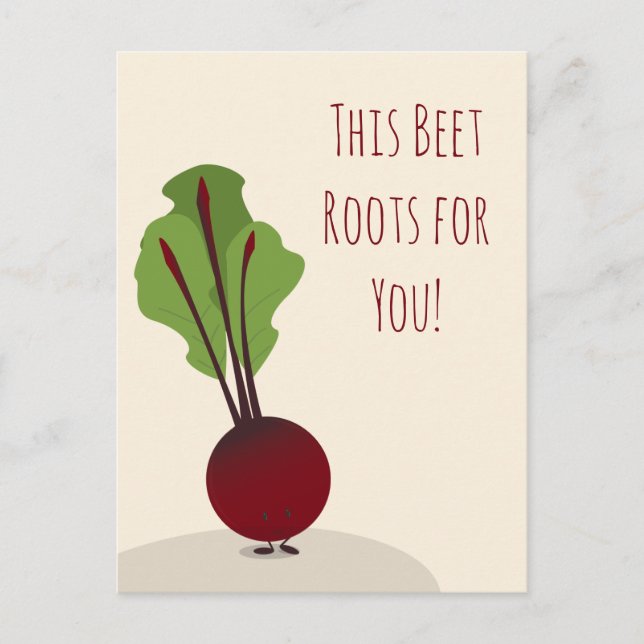 Carte Postale Caricature de la betterave mignonne Encouragement  (Devant)
