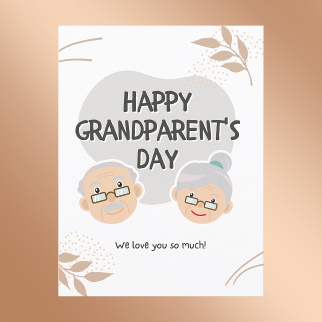 Carte Postale Caricature de la fête des grands-parents (Créateur téléchargé)