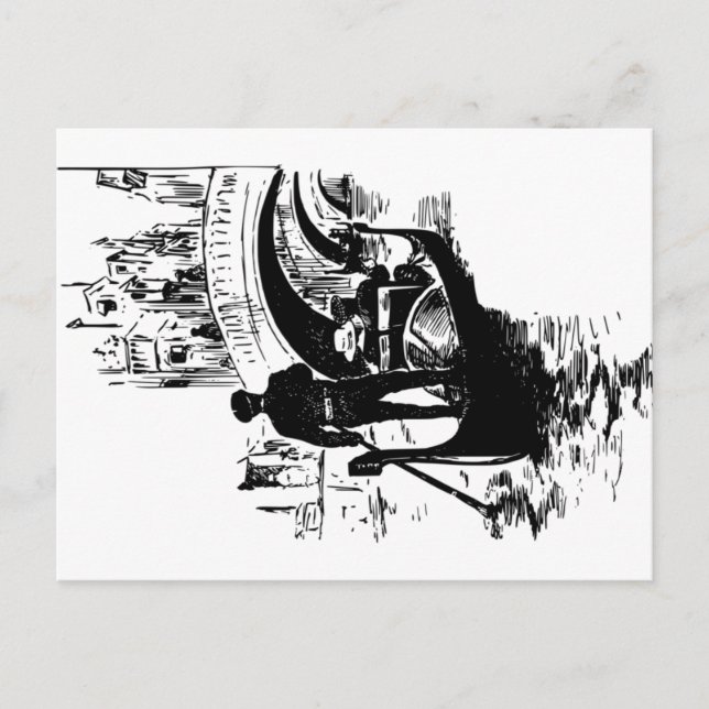 Carte Postale Caricature de la gondole de Venise (Devant)