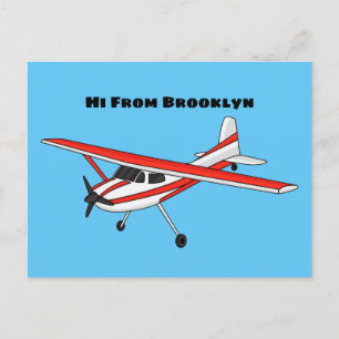 Carte Postale Caricature de l'avion à train de vélo