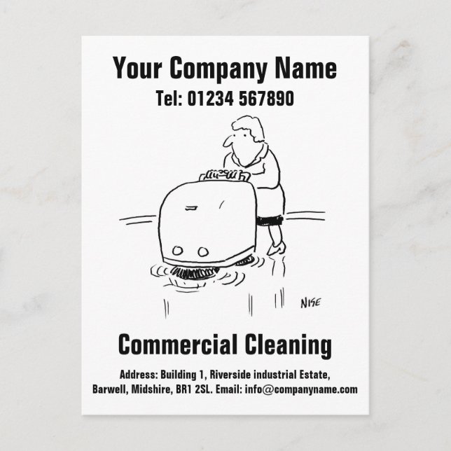 Carte Postale Caricature de nettoyage commercial pour personnali (Devant)