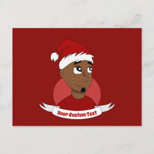 Carte Postale Caricature de Noël de l'homme souriant