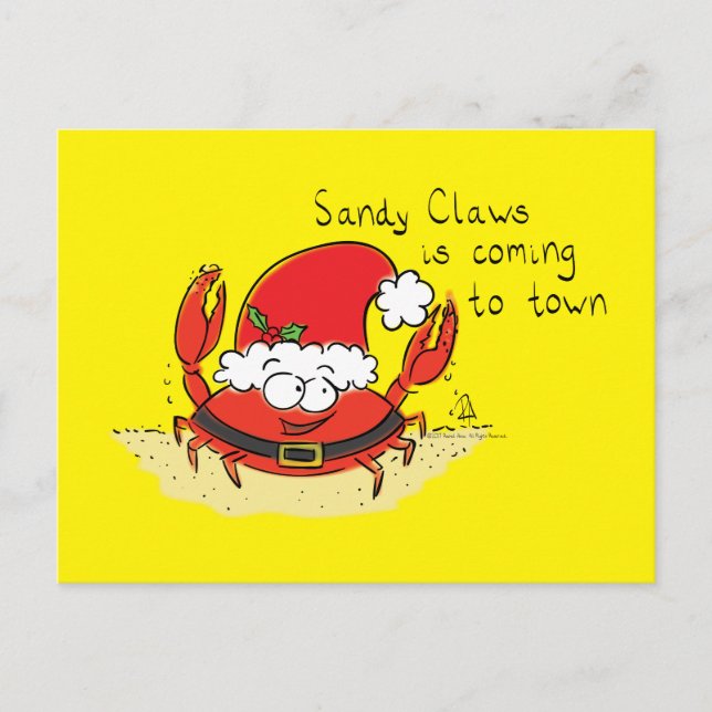 Carte Postale Caricature de Noël de Noël de Noël amusant Père No (Devant)
