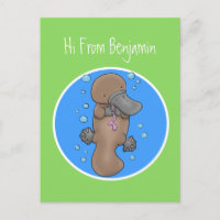 Caricature de platypus bébé très heureuse