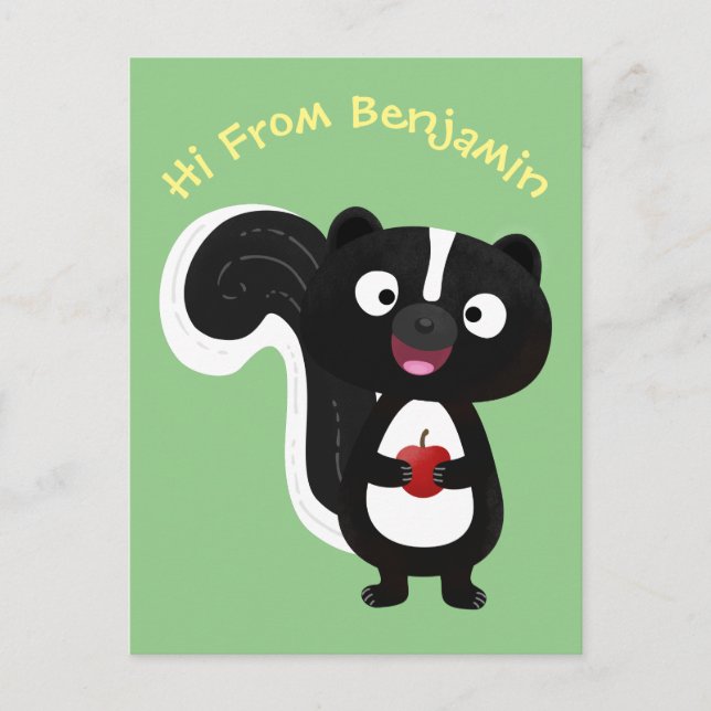 Carte Postale Caricature de skunk jote happy (Devant)