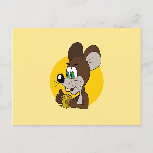 Carte Postale Caricature de souris mignonne (Devant)