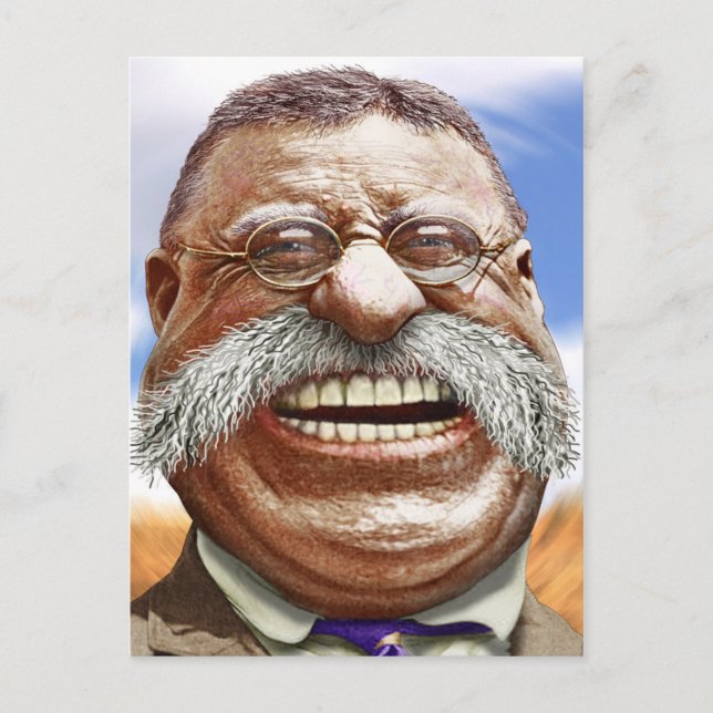 Carte Postale Caricature de Theodore Roosevelt (Devant)