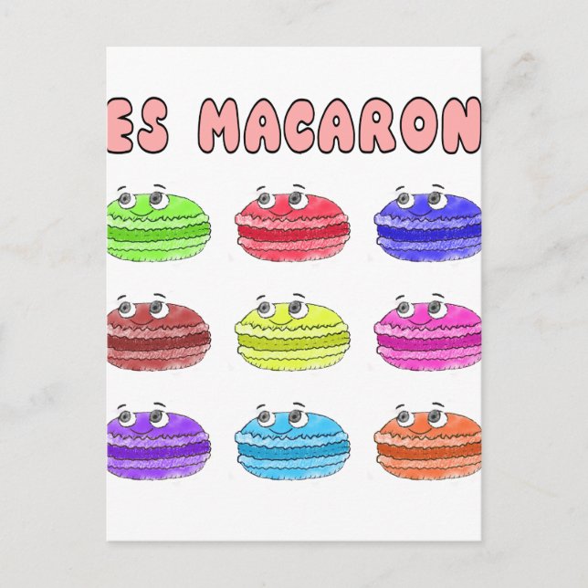 Carte Postale Caricature des Macarons (Devant)