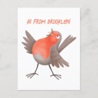 Caricature d'oiseau rouge chantant mignon