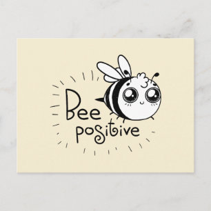 Carte Postale Caricature drôle positive d'abeille