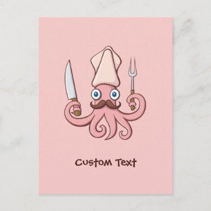 Carte Postale Caricature du chef calmar