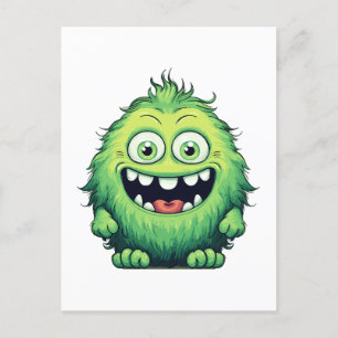 Carte Postale Caricature du Monstre Vert et souriant
