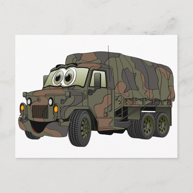 Carte Postale Caricature du porte-troupes militaire (Devant)