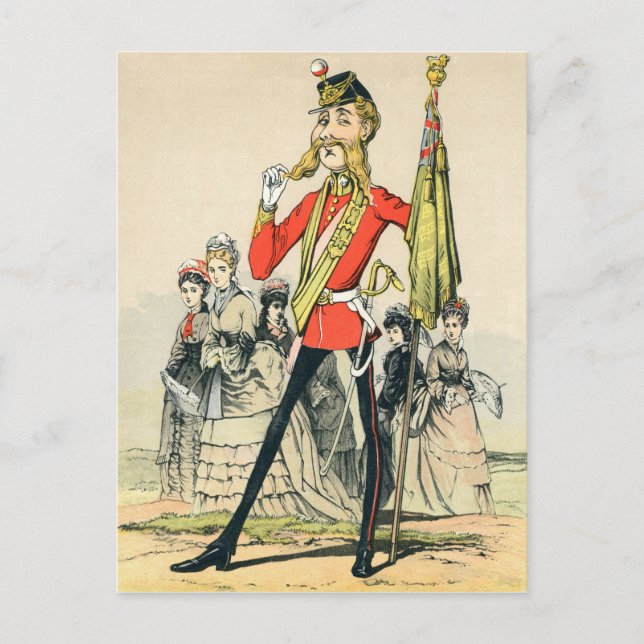 Carte Postale Caricature d'un soldat britannique victorien (Devant)