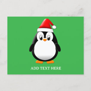 Carte Postale Caricature en pingouin sur mesure Noël