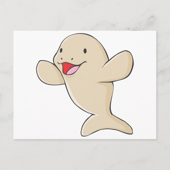 Carte Postale Caricature joyeuse de Manatee (Devant)