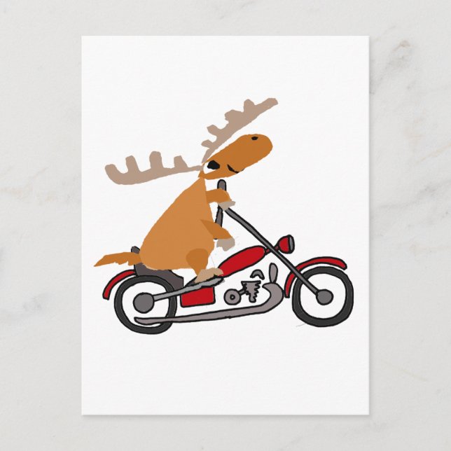 Carte Postale Caricature moto moto à moelle mignonne (Devant)