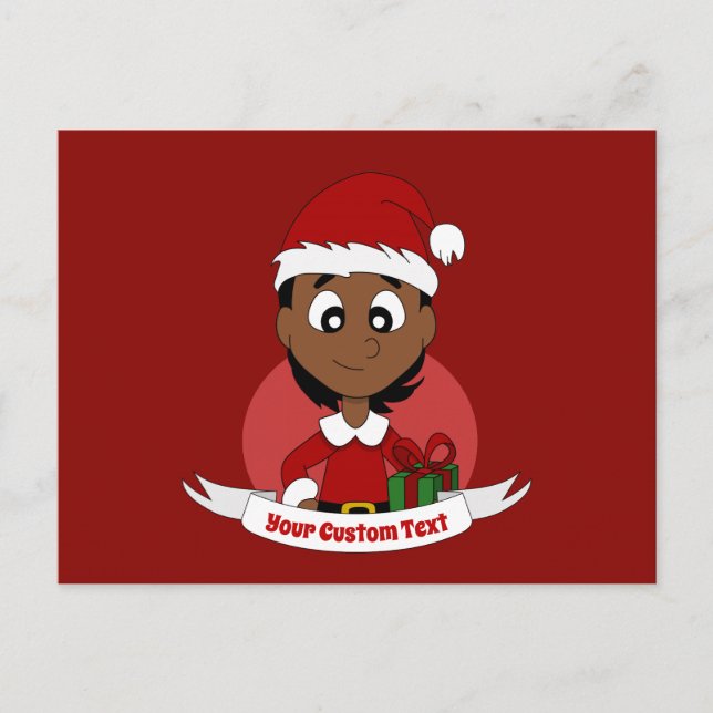 Carte Postale Caricature pour fille de Noël (Devant)