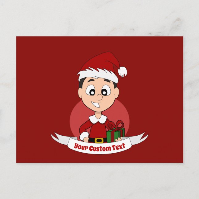 Carte Postale Caricature pour garçon de Noël (Devant)