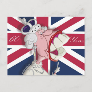 Carte postale Caricature Queen Elizabeth II 60