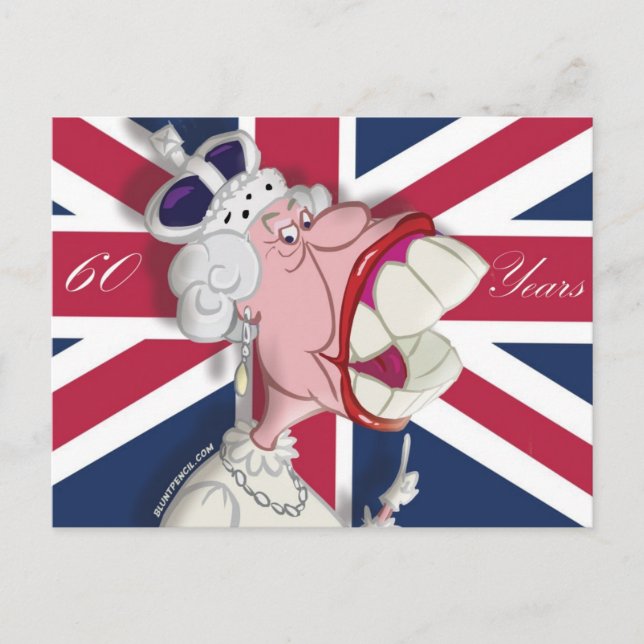 Carte postale Caricature Queen Elizabeth II 60 (Devant)