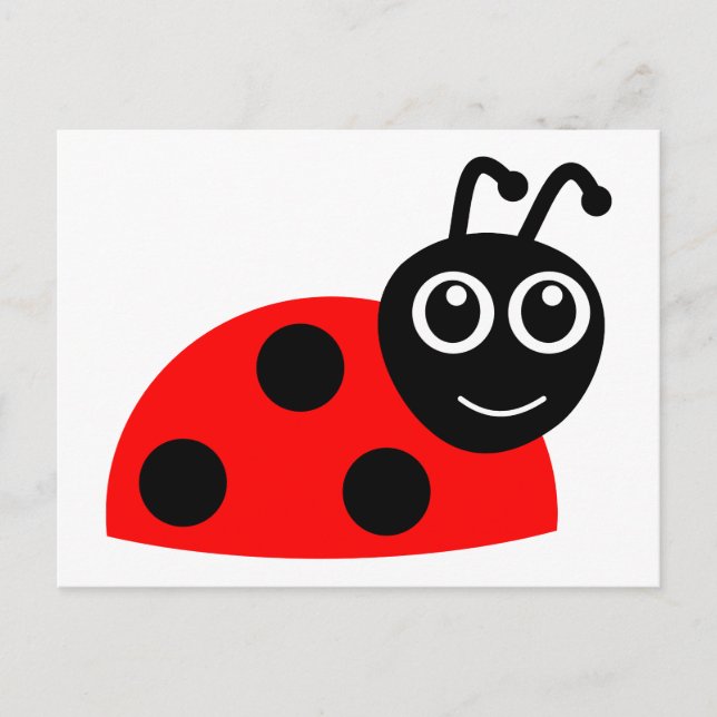 Carte Postale Caricature rouge ladybug (Devant)
