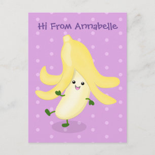 Carte Postale Caricature sur la banane de Cute kawaii