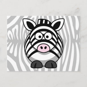 Carte Postale Caricature Zebra Avec Des Rayures