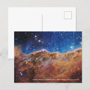 Carte Postale Carina Nebula Falaises cosmiques James Webb Hi-Res