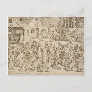 Carte Postale Caritas (Charité) par Pieter Bruegel l'Ancien