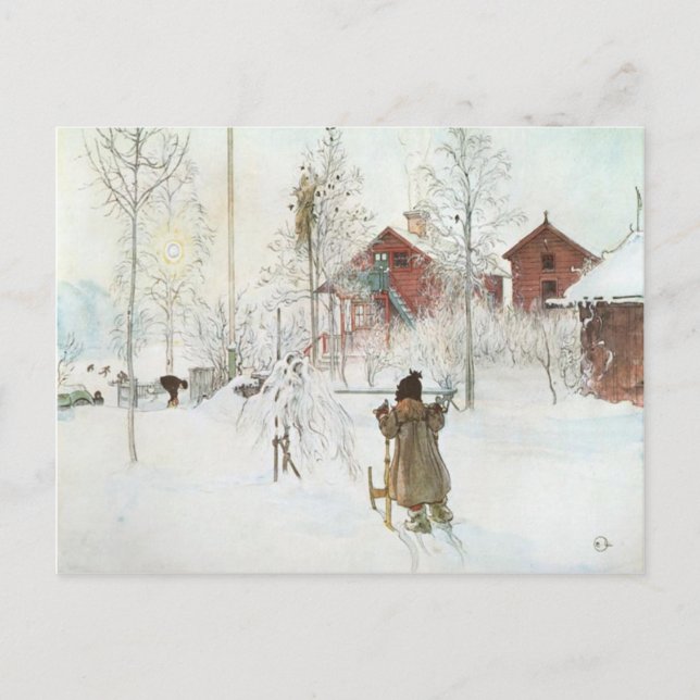 Carte Postale Carl Larsson Front Yard et Wash House (Devant)