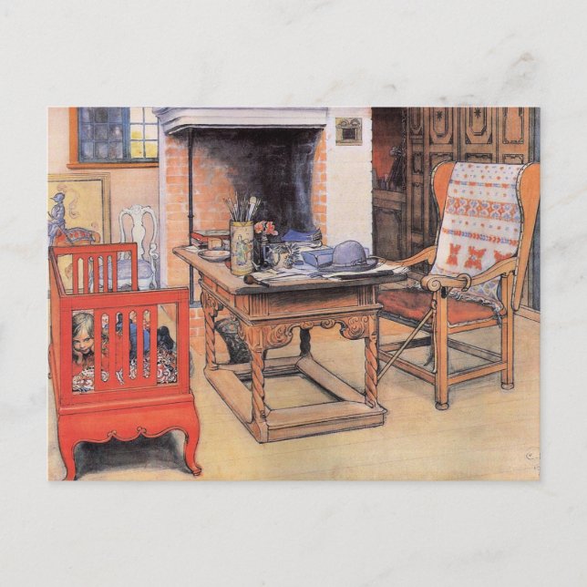 Carte Postale Carl Larsson, Peek-a-Boo, (Devant)