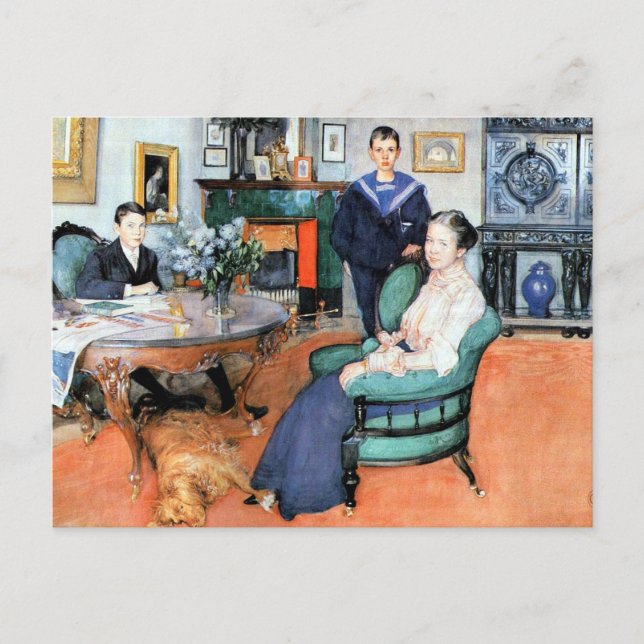 Carte Postale Carl Larsson peinture - Hakon, Daga et Edgar, (Devant)