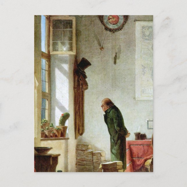 Carte Postale Carl Spitzweg - l'enthousiaste de cactus (Devant)