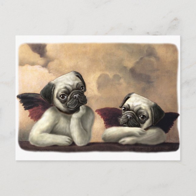 Carte Postale Carlin angélique Cherub cadeaux (Devant)