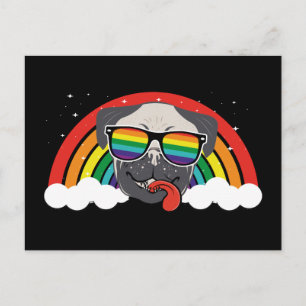 Carte Postale Carlin arc-en-ciel mignon