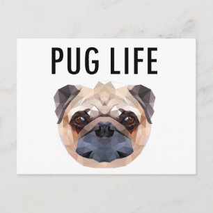 Carte Postale Carlin Design Chien unique