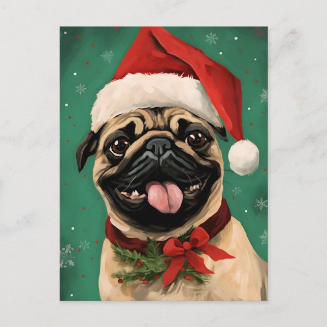 Carte Postale Carlin peinture de Noël (Devant)
