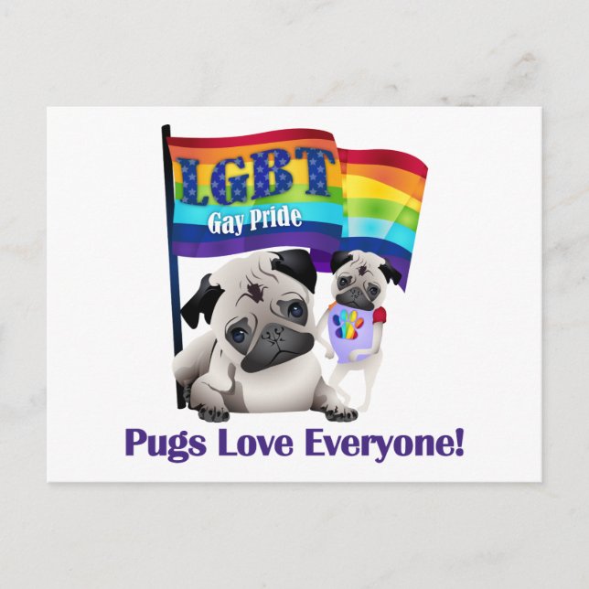 Carte Postale Carlins Aimez Tout Le Monde Carlins Gay pride Avec (Devant)