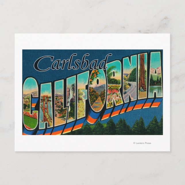 Carte Postale Carlsbad, Californie - Scènes de grandes lettres (Devant)