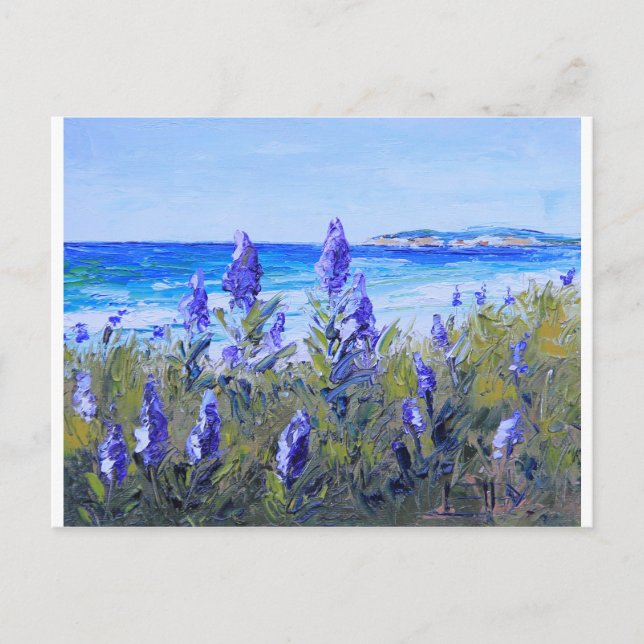 Carte Postale Carmel la Californie, plage, lupins, art de (Devant)