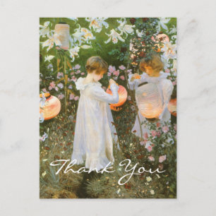 Carte Postale Carnation de Sargent, Lily, Lily, Rose