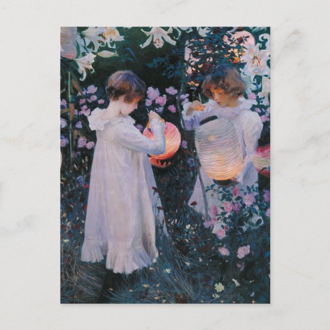 Carte Postale Carnation Lily Lily Rose John Singer Sargent Art (Devant)